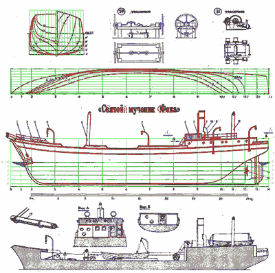 Контур киля и штевней