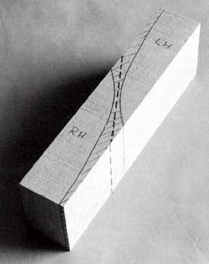 Разметка носовых блоков-вкладышей