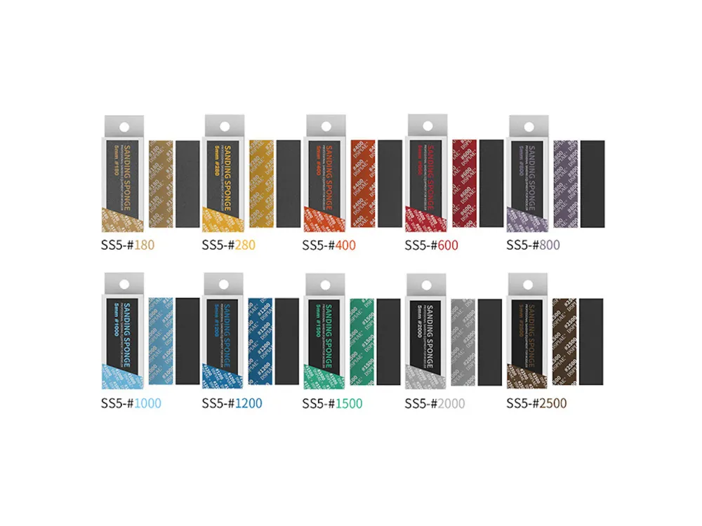 Шлифовальная губка 5 мм, зернистость 800, 5 шт