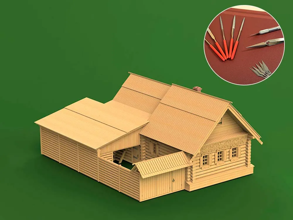 Дом из села Илькино, XIX век, 1414 деталей + (Стартовый набор инструментов)