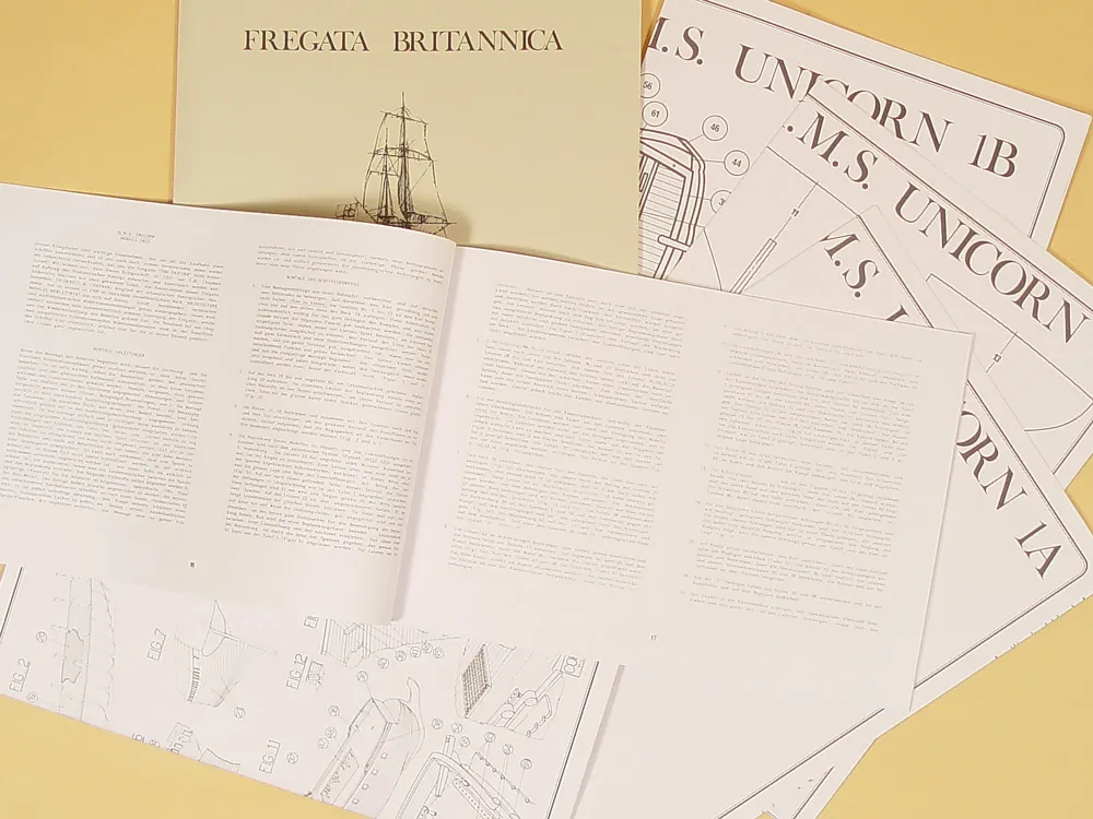 Чертеж корабля HMS Unicorn, масштаб 1:75