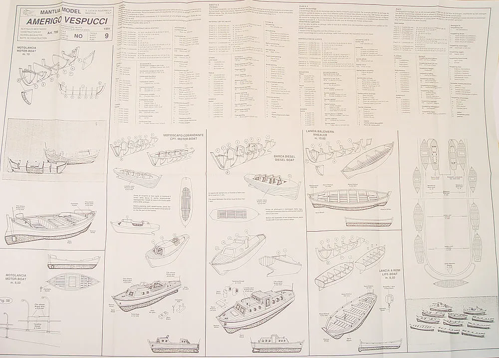 Чертежи корабля Amerigo Vespucci (1:100)