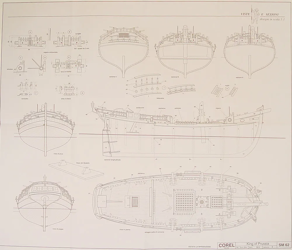 Чертеж корабля King of Prussia