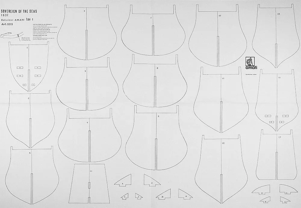 Чертеж корабля Sovereign of the seas