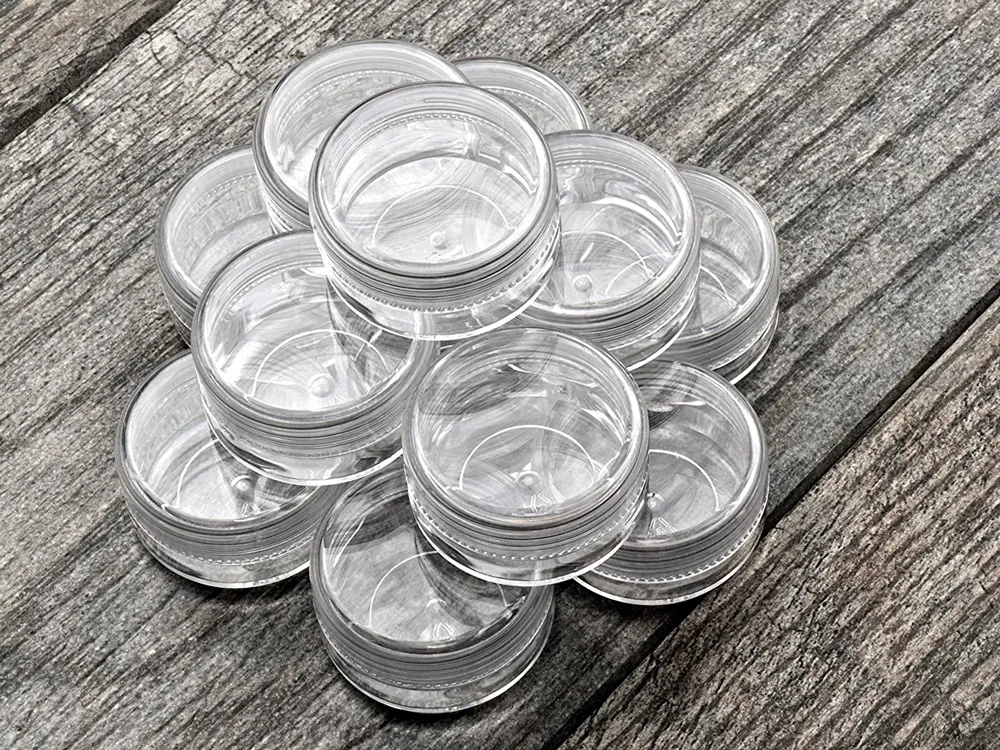 Круглые прозрачные контейнеры, диаметр 38 мм, 12 штук