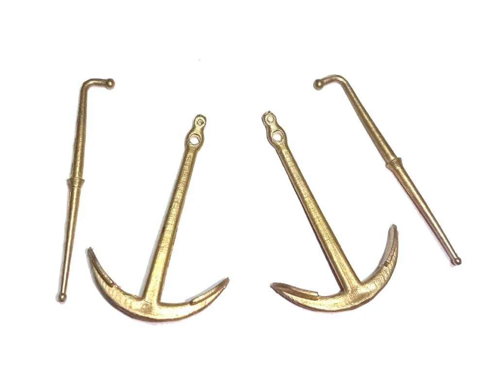 Якорь латунный адмиралтейский 30 мм с металличеcким штоком (2 шт) Якорь латунный адмиралтейский 30 мм с металличеcким штоком (2 шт)
