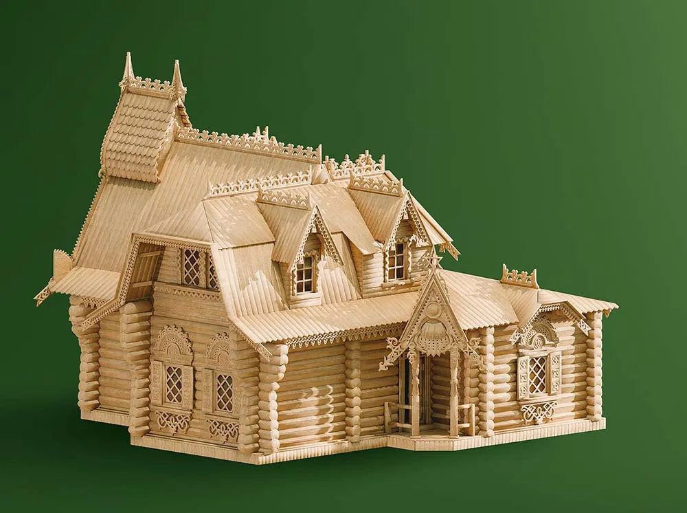 Усадьба по проекту Кузьмина 1878 года, 2240 деталей + (Расширенный набор для сборки) Усадьба по проекту Кузьмина 1878 года, 2240 деталей + (Расширенный набор для сборки)