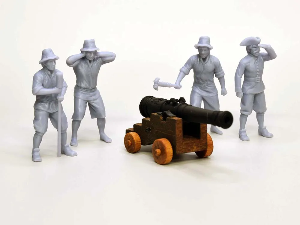 Орудийный расчет начала XVIII века, 4 фигурки, 25 мм Орудийный расчет начала XVIII века, 4 фигурки, 25 мм
