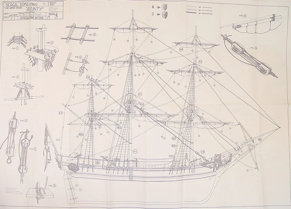 Чертеж корабля HMS Bounty