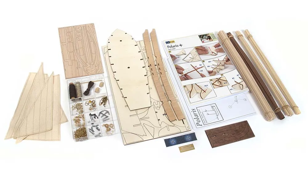 модель корабля своими руками Polaris Delux с инструментами + паруса и подставка