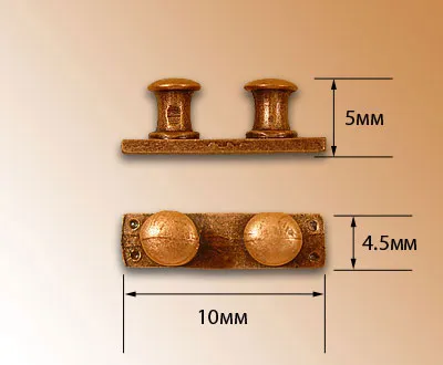 Двойной швартов на основании, металл, 5 мм, 2 штуки