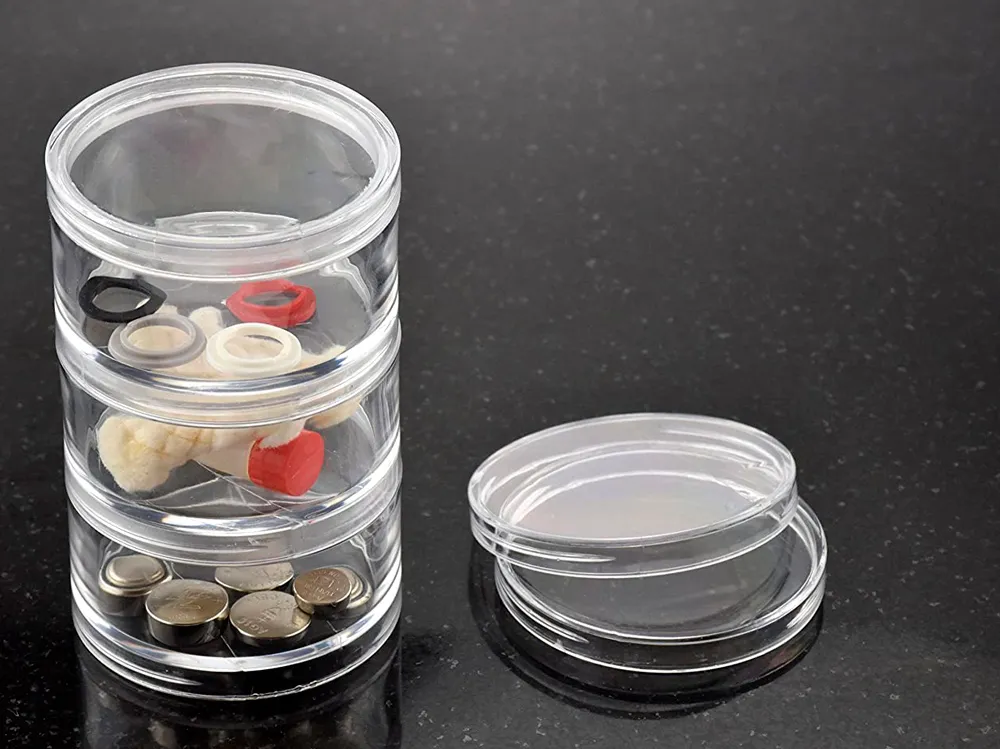 Круглые прозрачные контейнеры, диаметр 50 мм, 6 штук, стыкуемые Круглые прозрачные контейнеры, диаметр 50 мм, 6 штук, стыкуемые