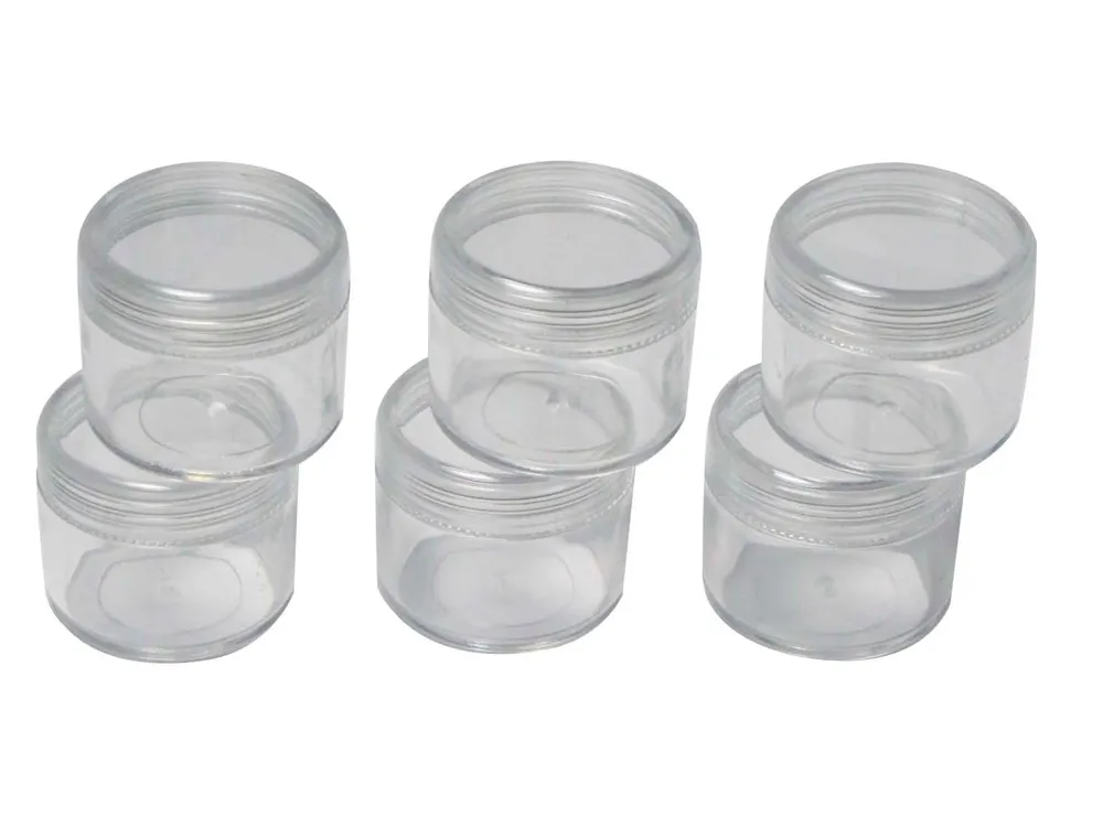 Круглые прозрачные контейнеры, диаметр 38 мм, 6 штук