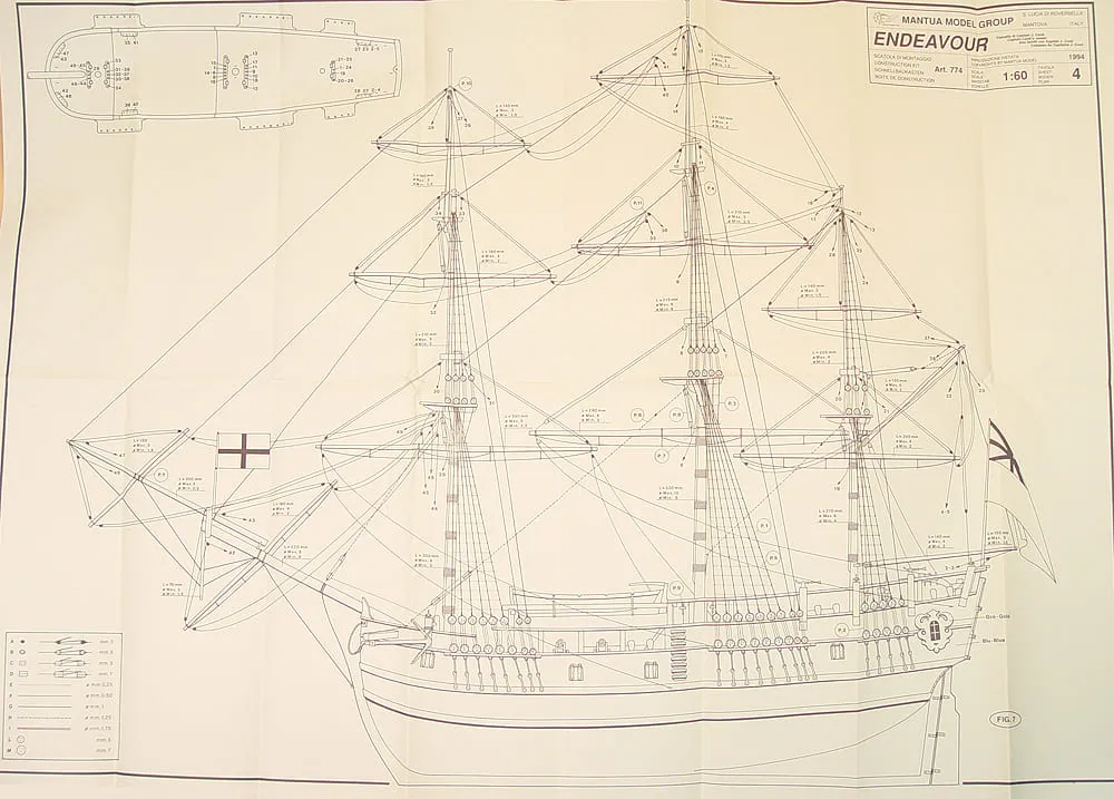 Чертеж корабля HMS Endeavour Чертеж корабля HMS Endeavour