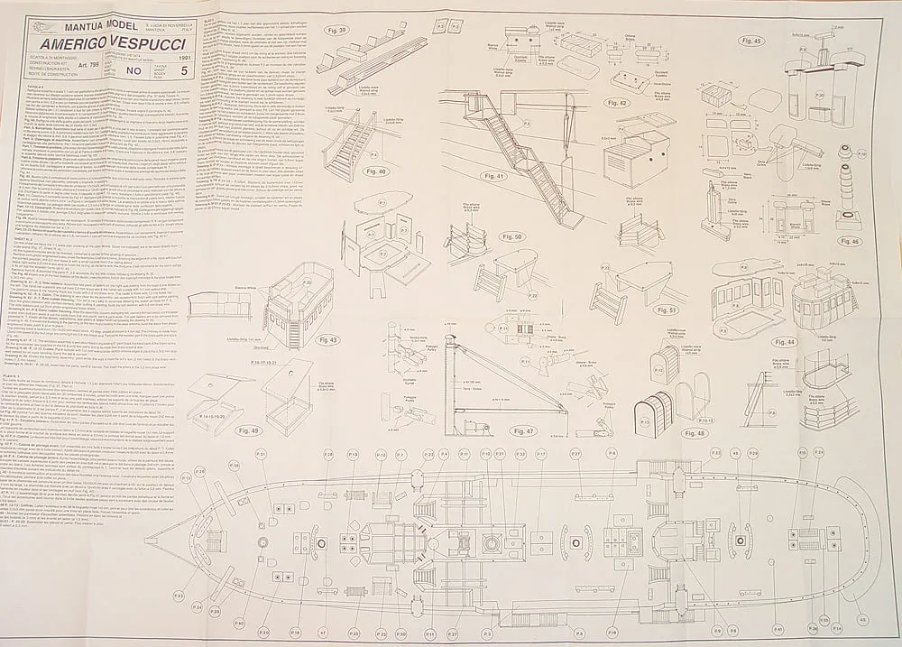 Чертежи корабля Amerigo Vespucci (1:100)