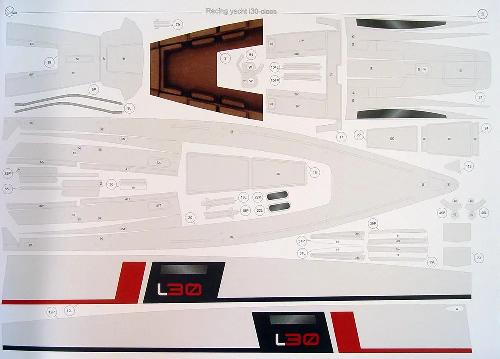 Модель из бумаги яхта "L30 class"