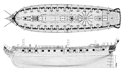 La Belle-Poule (Fregate), 1765 + чертежи