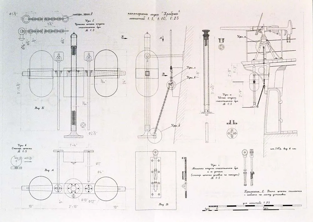 Чертеж канонерской лодки Храбрый, 1899 год, часть 2