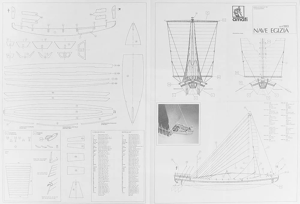 Чертеж египетского корабля