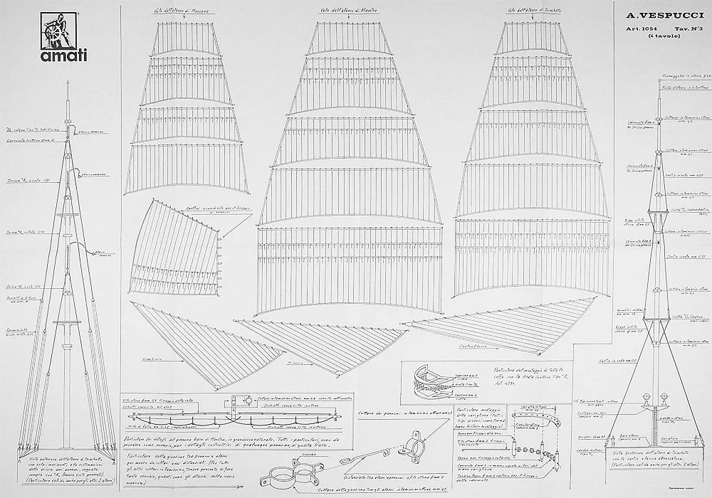 Чертеж корабля AMERIGO VESPUCCI Чертеж корабля AMERIGO VESPUCCI