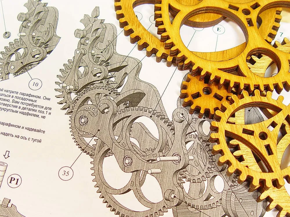 Механические деревянные часы, набор для сборки Механические деревянные часы, набор для сборки