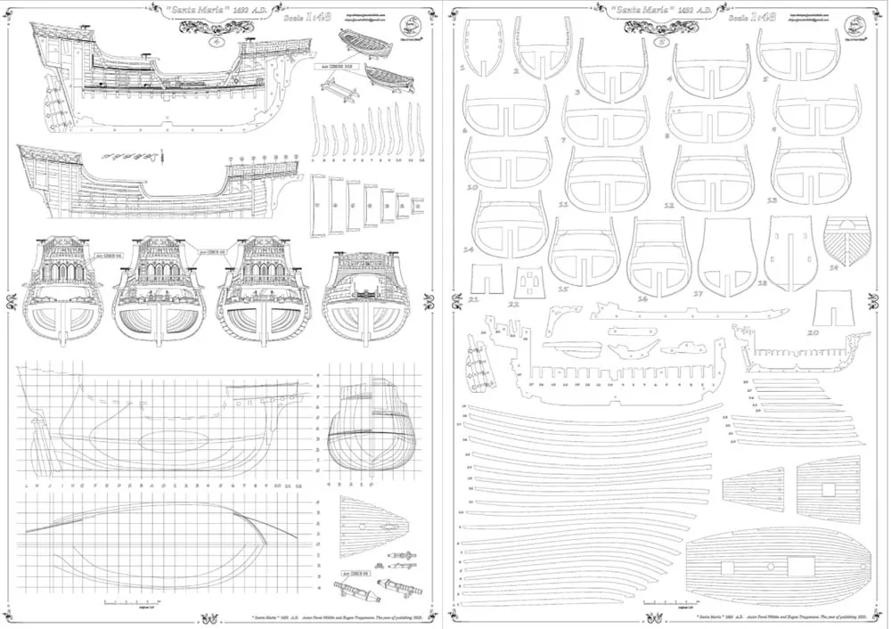 Santa Maria + паруса, подставка и стапель Santa Maria + паруса, подставка и стапель