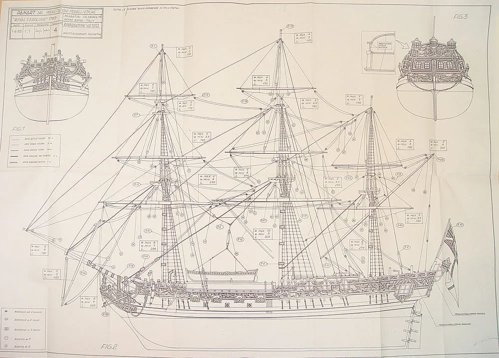 Чертеж корабля Royal Caroline Чертеж корабля Royal Caroline