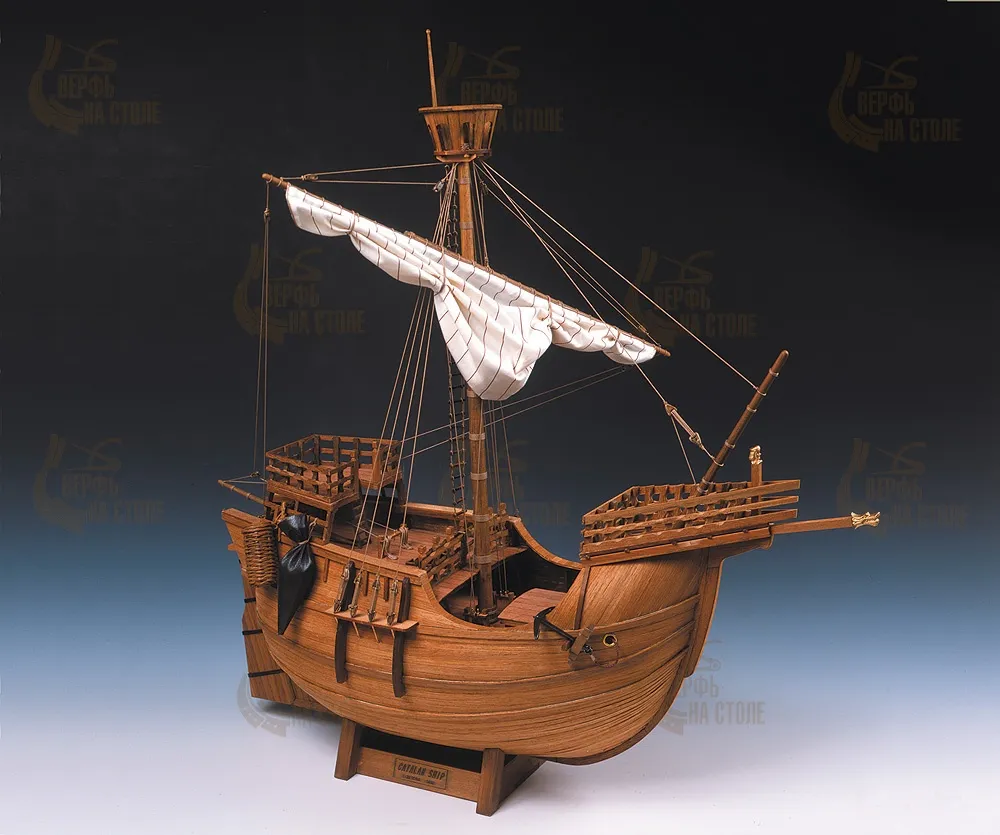 деревянная модель парусника Catalan Ship