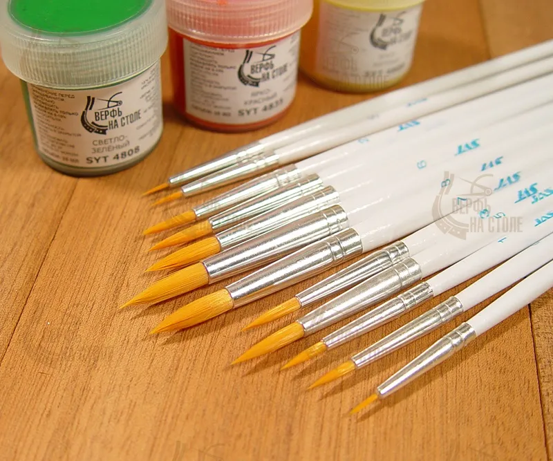 Набор кисточек из синтетического волоса, 12 шт.