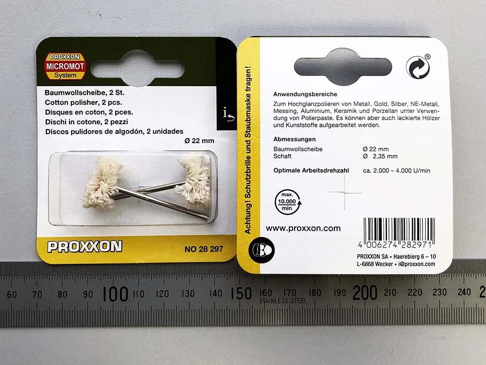 Полировальные круги Proxxon из ткани, 2 шт Полировальные круги Proxxon из ткани, 2 шт