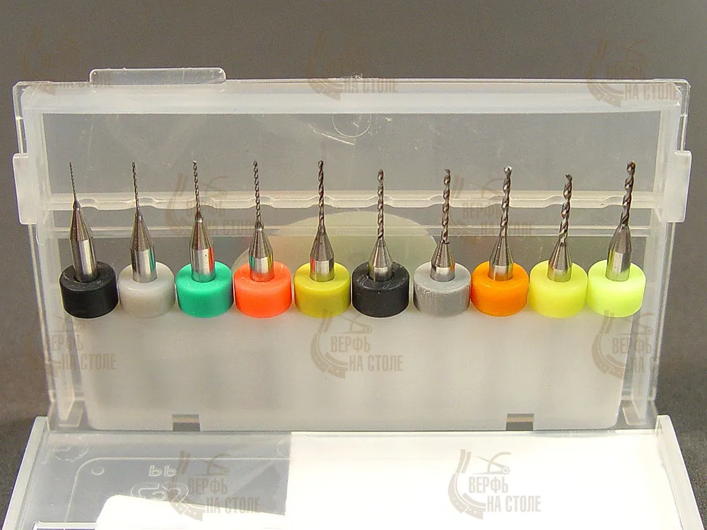 Набор из 10 сверл от 0,6 до 1,5 мм Набор из 10 сверл от 0,6 до 1,5 мм