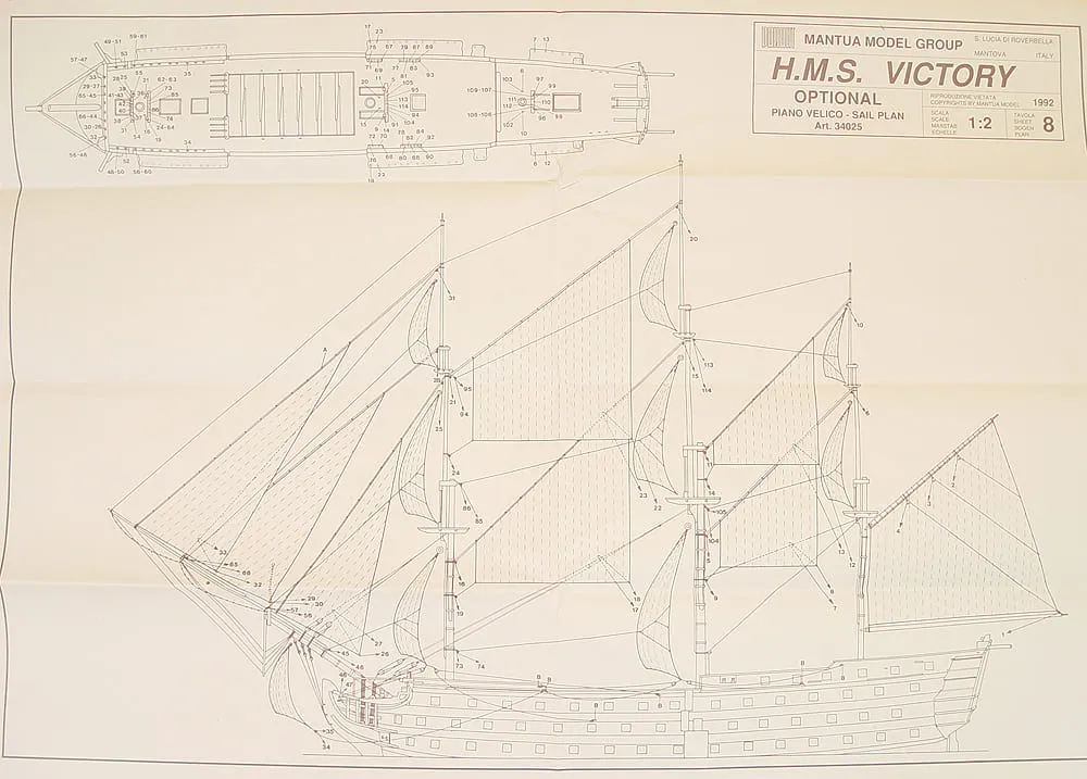 Чертеж корабля HMS Victory (1:78)