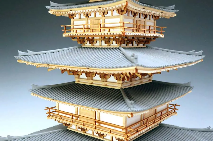 3-х ярусная пагода Yakushiji (восточная) + (Стартовый набор инструментов)