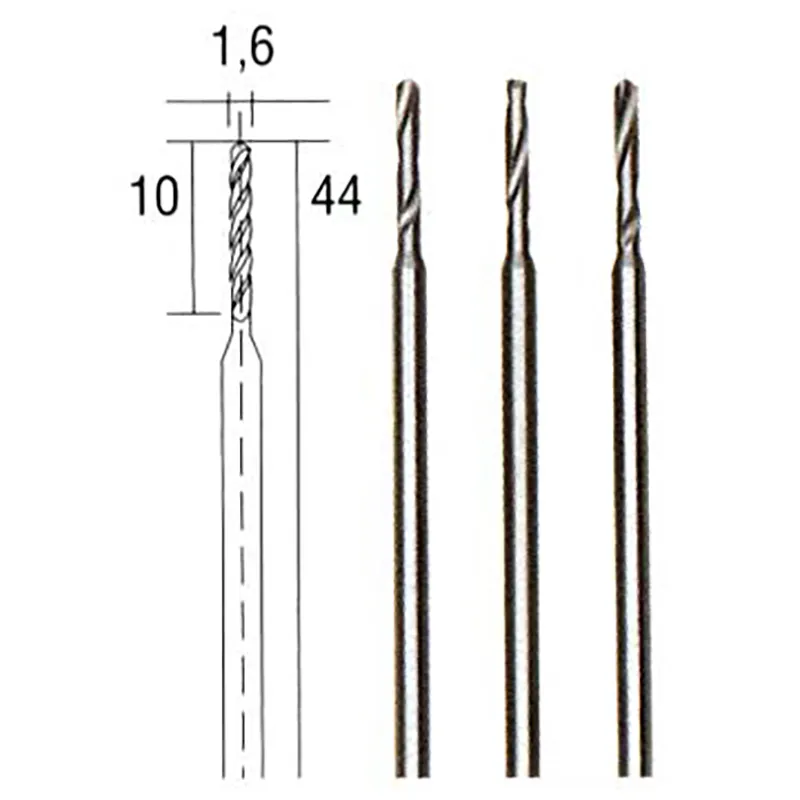 Вольфрам-ванадиевые свёрла Proxxon 1,6 мм, 3 шт Вольфрам-ванадиевые свёрла Proxxon 1,6 мм, 3 шт