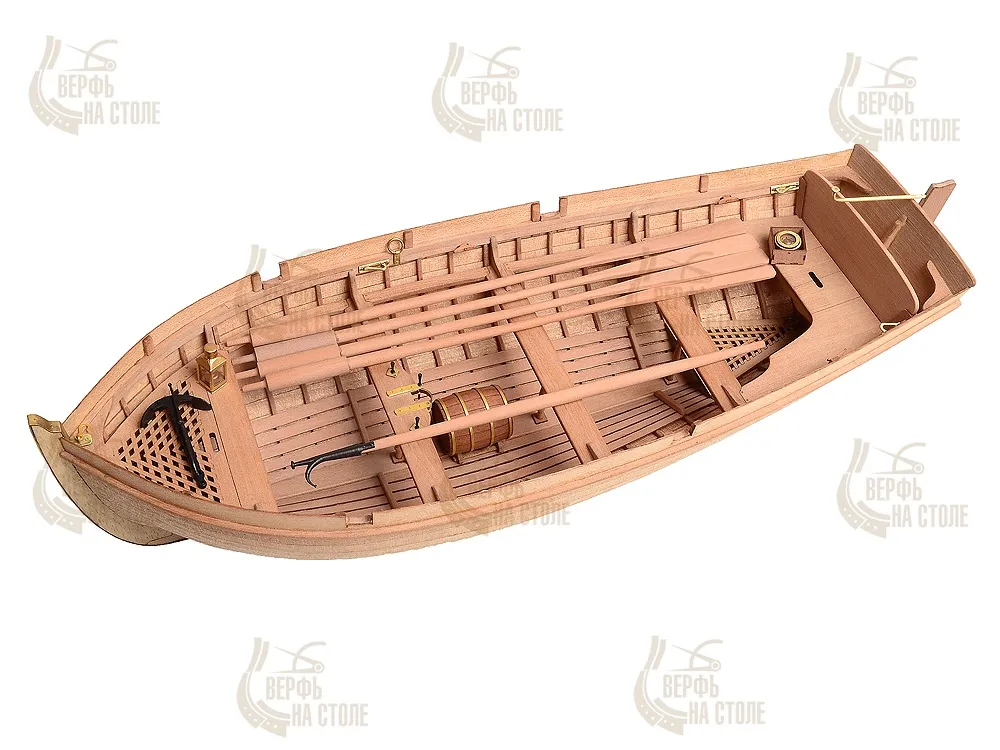 Модель Ял со снабжением четырехвесельный 1:24 с парусом Модель Ял со снабжением четырехвесельный 1:24 с парусом