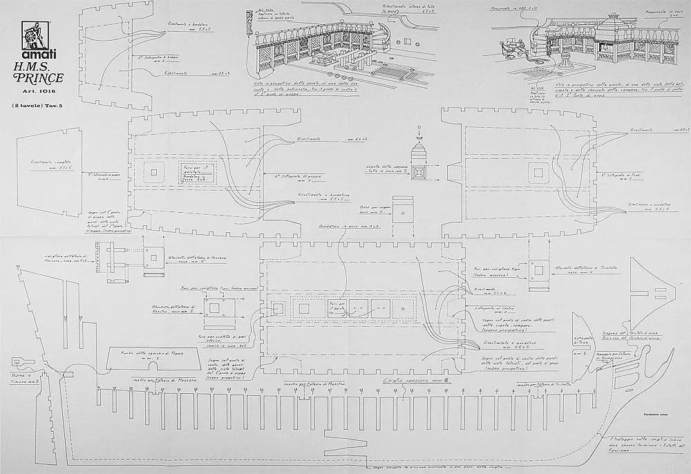 Чертеж корабля HMS Prince