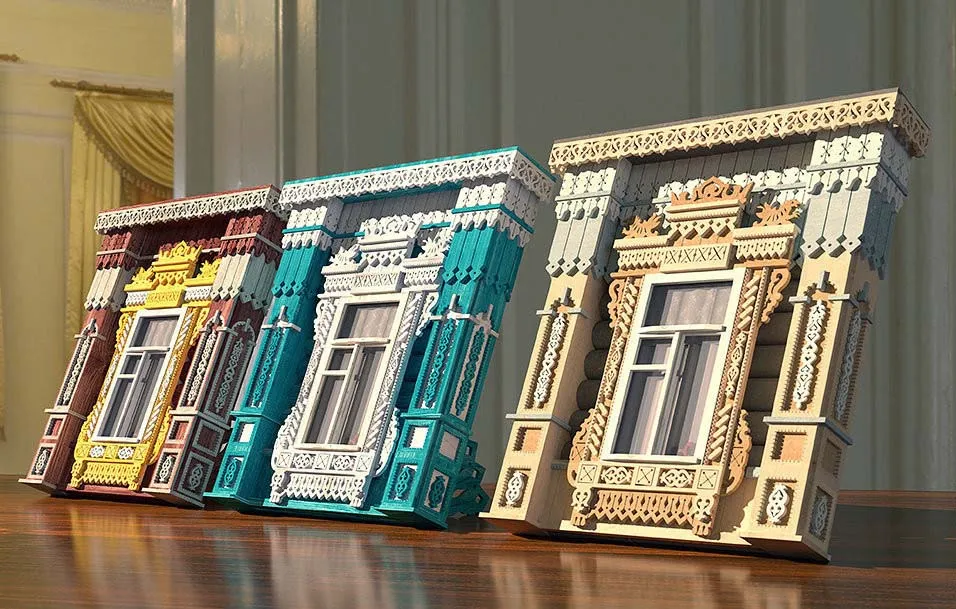 Сборная модель наличника "Драконы", 270 деталей + Клей и краски в комплекте Сборная модель наличника "Драконы", 270 деталей + Клей и краски в комплекте