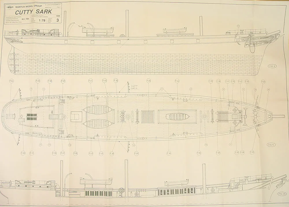 Чертеж клипера Cutty Sark Чертеж клипера Cutty Sark
