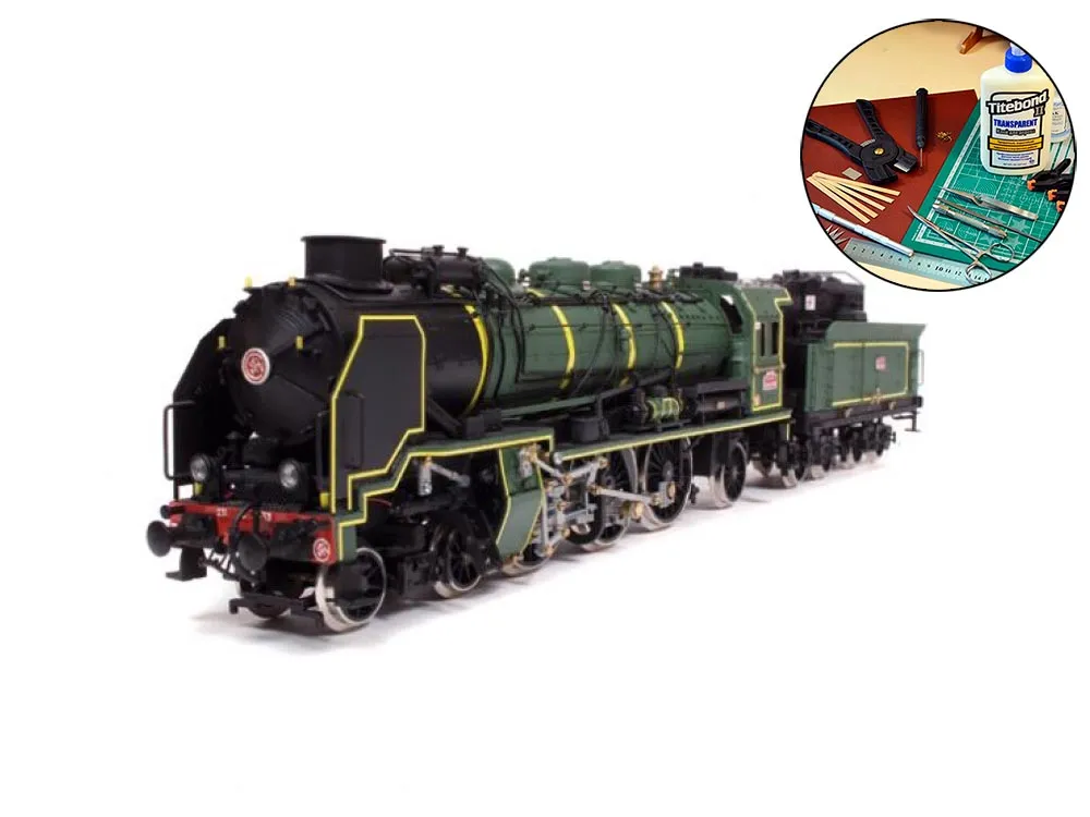 Модель паровоза PACIFIC 231 + (Полный набор инструментов, клея и краски) Модель паровоза PACIFIC 231 + (Полный набор инструментов, клея и краски)