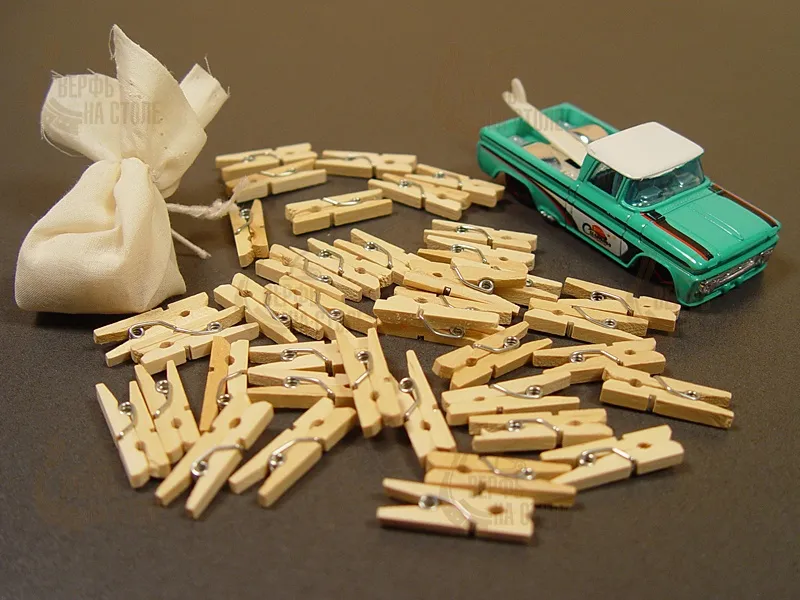 Миниатюрные деревянные прищепки, 50 штук