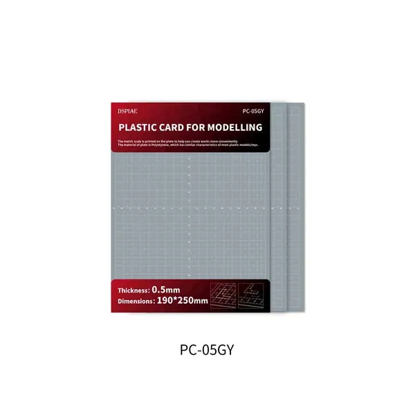 Cерый полистирол 0,5 мм, лист 190х250 мм, 3 шт/упак Cерый полистирол 0,5 мм, лист 190х250 мм, 3 шт/упак