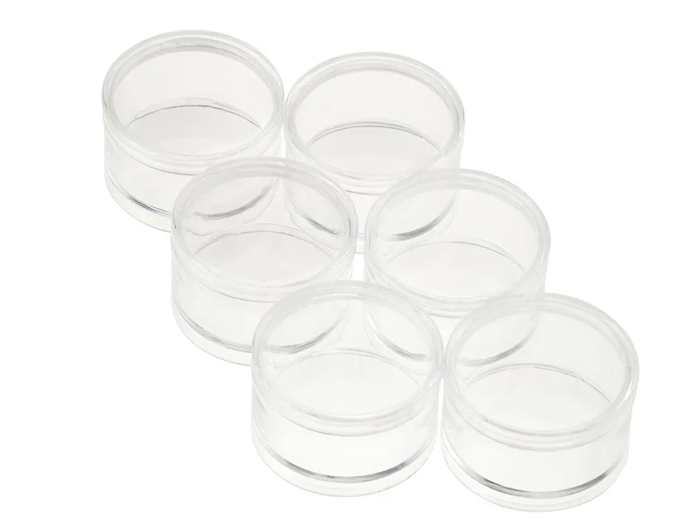 Круглые прозрачные контейнеры, диаметр 50 мм, 6 штук, стыкуемые Круглые прозрачные контейнеры, диаметр 50 мм, 6 штук, стыкуемые