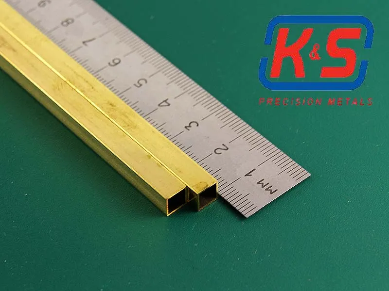 Квадратная латунная трубка 6х0,45 мм, 2 шт