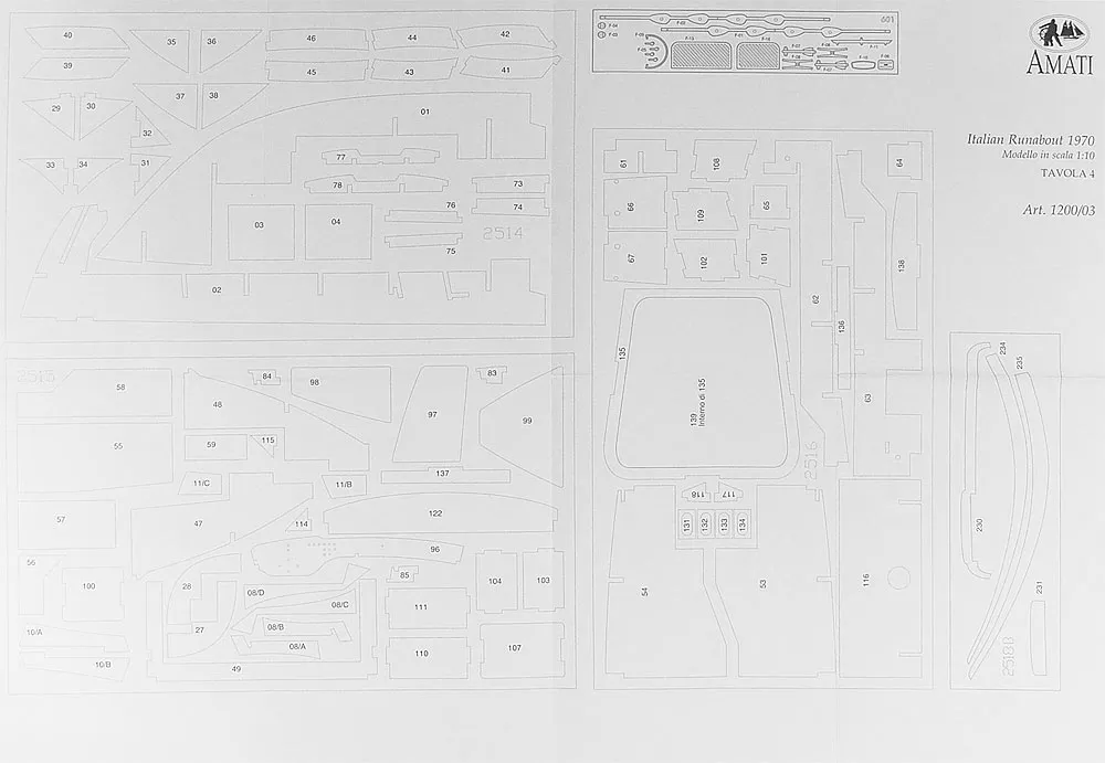 Чертеж гоночной лодки Runabout Чертеж гоночной лодки Runabout