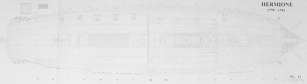Hermione frigate, 1779-1793 + чертежи