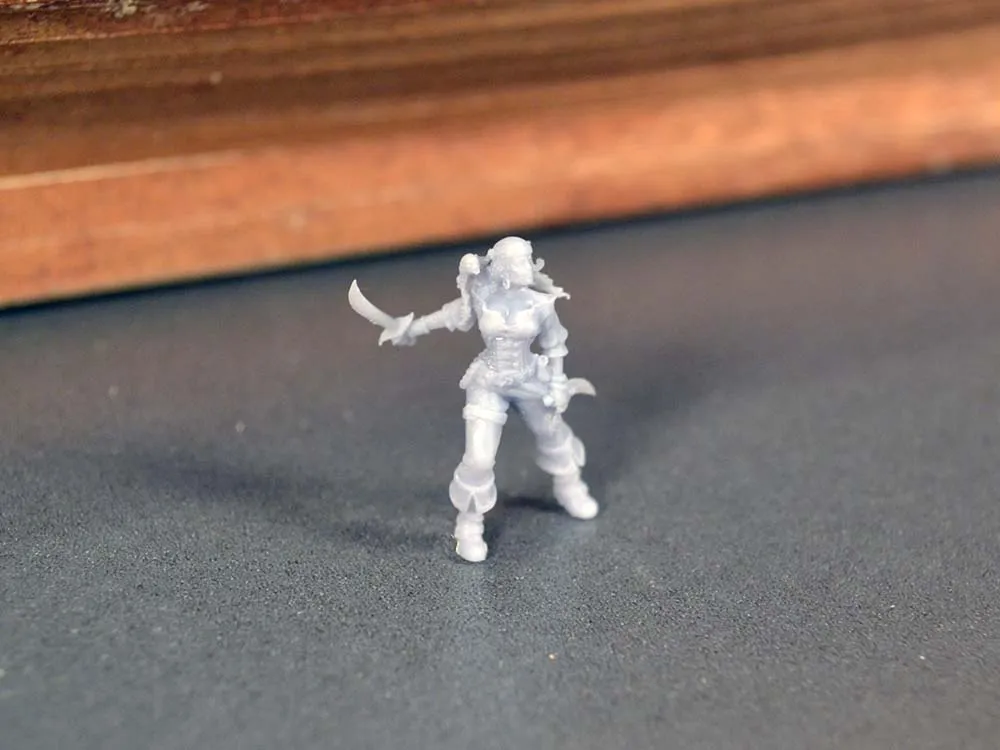 Фигурка пиратки с обезьянкой, 24 мм