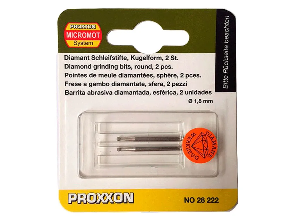 Боры сферические Proxxon 1,8 мм с алмазным напылением, 2 шт