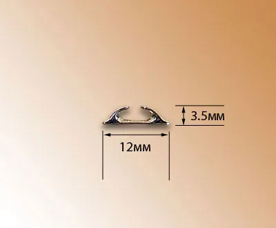 Киповая планка, хромированный металл, 12 мм, 2 шт