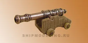 Пушка c декоративным узором на станке, металл и дерево, 50 мм