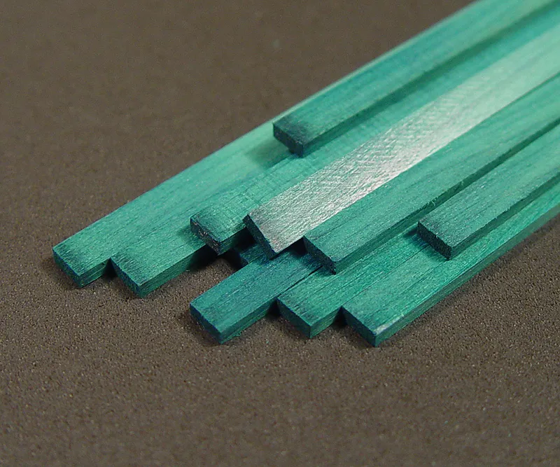 Рейка, зеленый граб, 2х5 мм, длина 400 мм, 2 шт